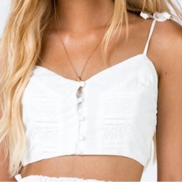 Princess Polly Tops - Princess Polly Sadie White Button-Up Women's Top